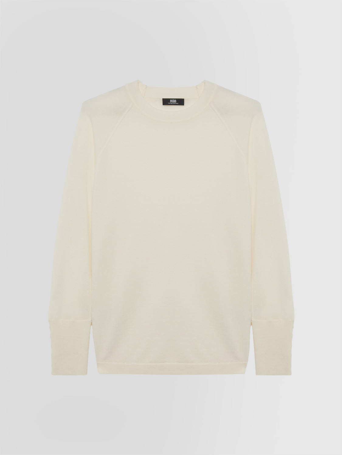 ALPHA STUDIO: CREW NECK SWEATER IN MERINO WOOL