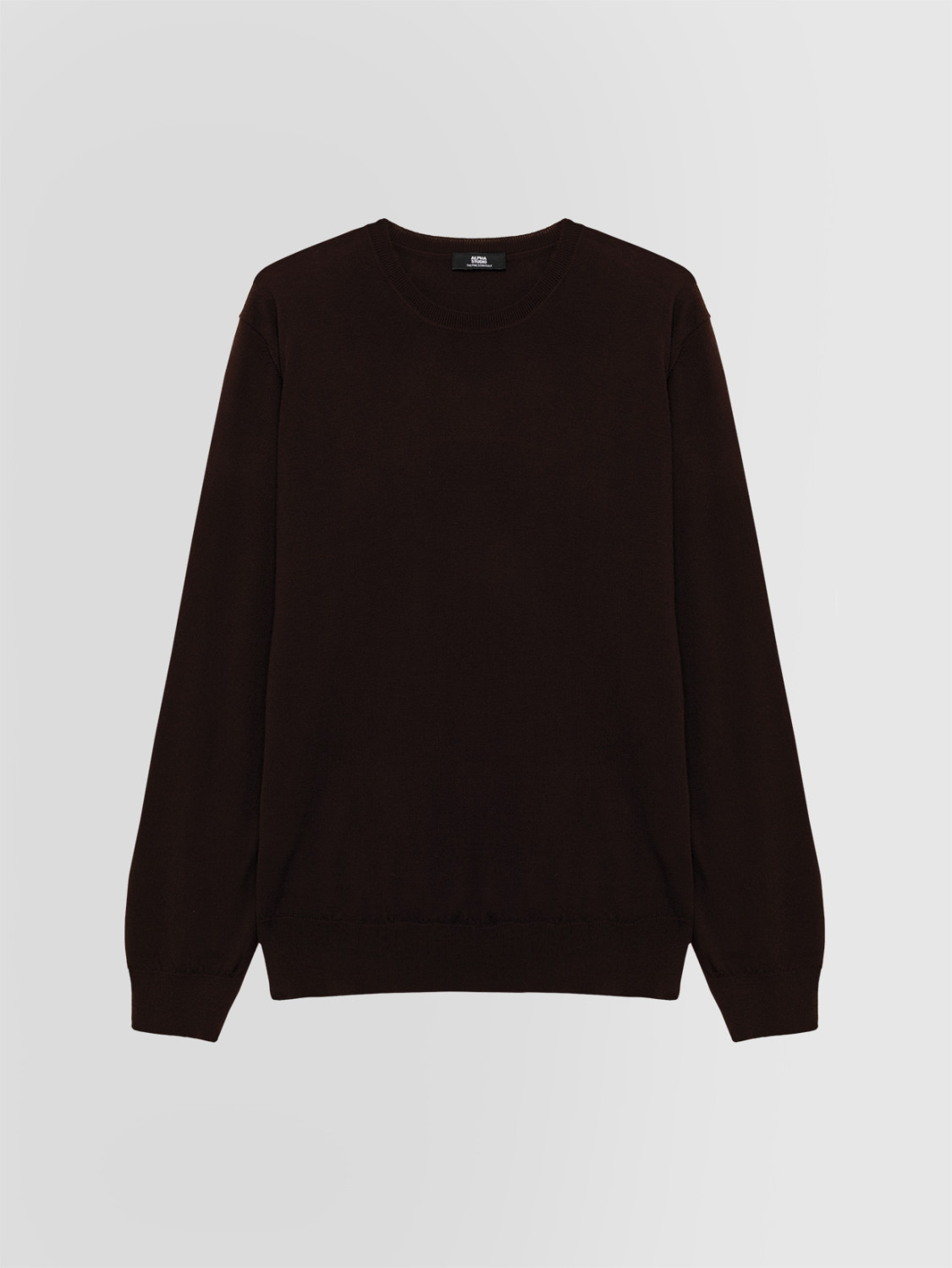 ALPHA STUDIO: CREW NECK SWEATER IN MERINO WOOL
