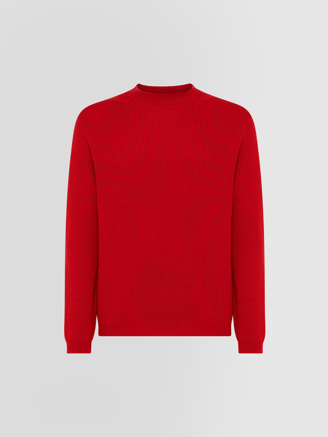 ALPHA STUDIO: CREW NECK SWEATER IN STOCKINETTE STITCH MERINO WOOL