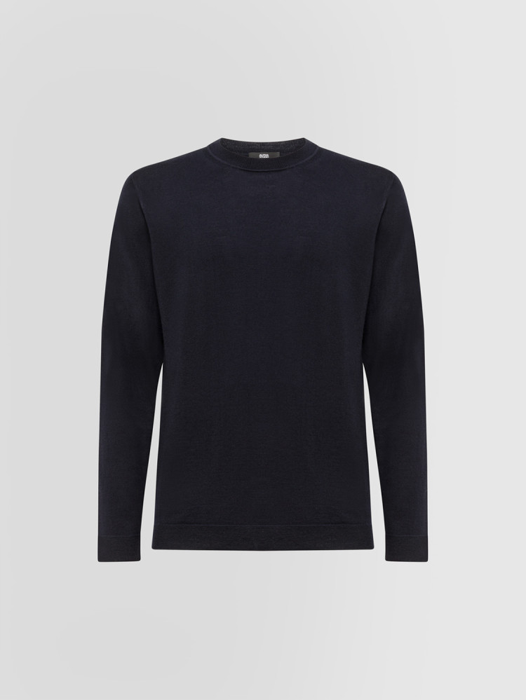 CREW NECK SWEATER IN ULTRA-FINE MERINO WOOL
