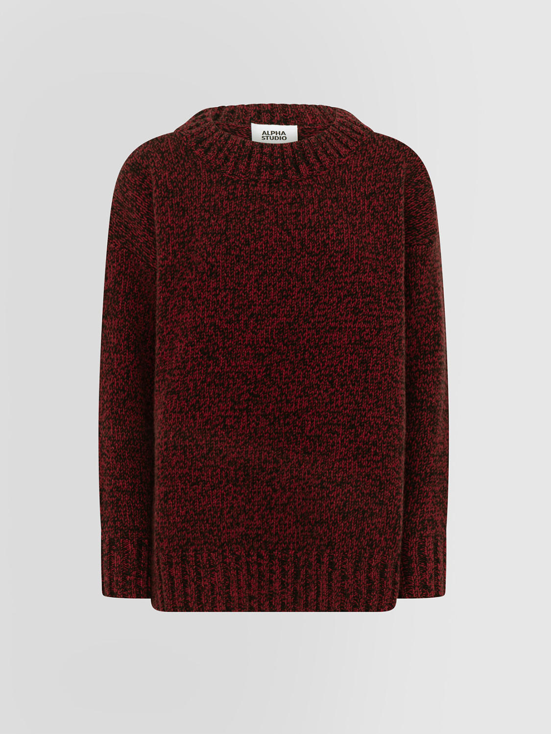 ALPHA STUDIO: MOULINE CREW NECK SWEATER IN TWO COLORS