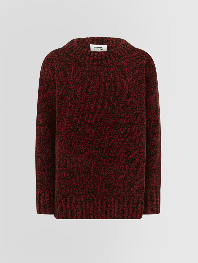 MOULINE CREW NECK SWEATER IN TWO COLORS