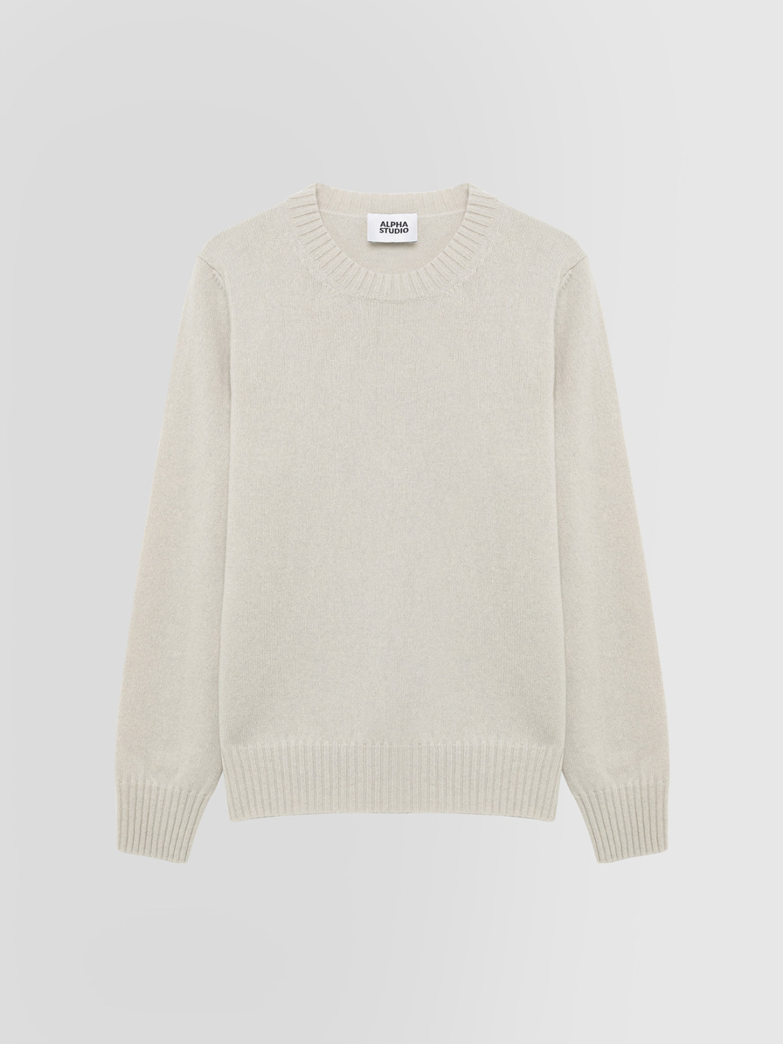 ALPHA STUDIO: MULTI-PLY CREW NECK SWEATER IN WOOL AND CASHMERE