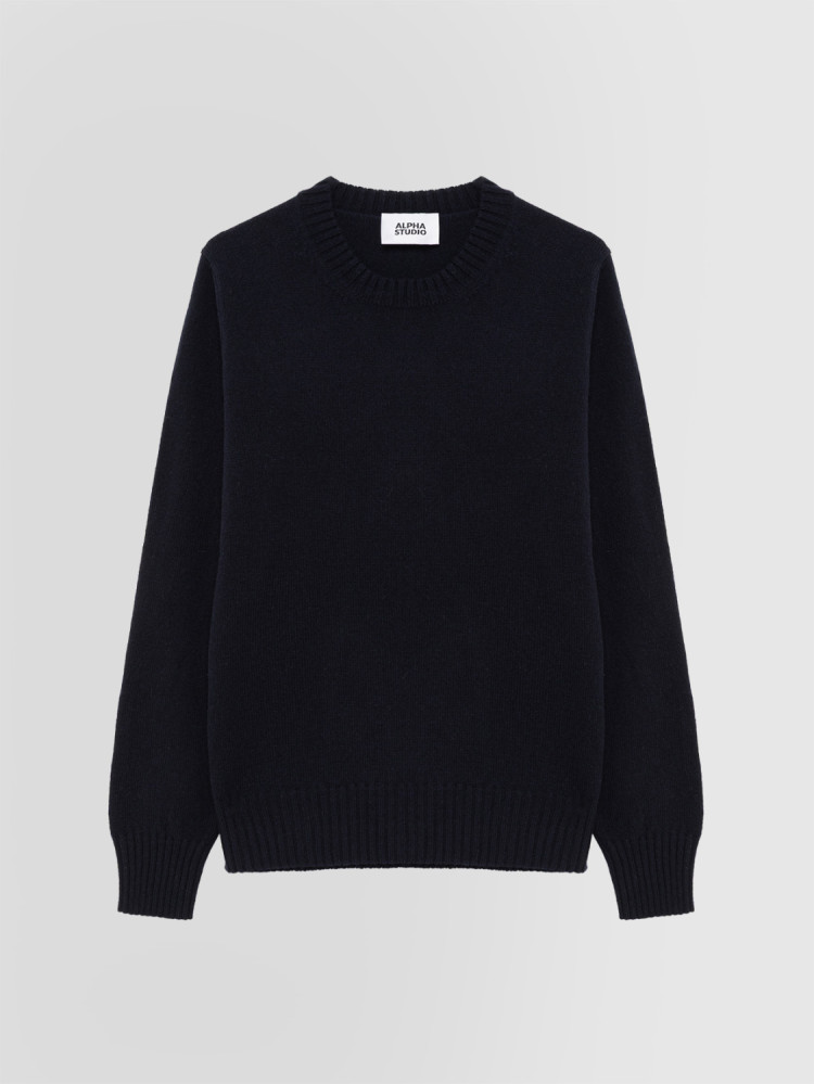 MULTI-PLY CREW NECK SWEATER IN WOOL AND CASHMERE