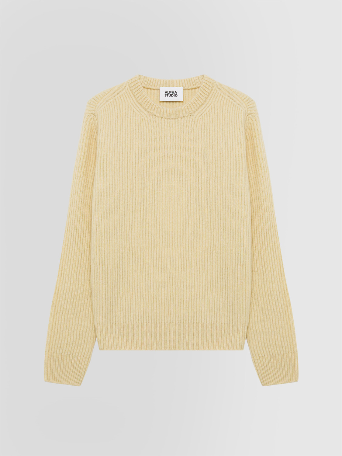 ALPHA STUDIO: MULTI-PLY CREW NECK SWEATER IN WOOL AND CASHMERE