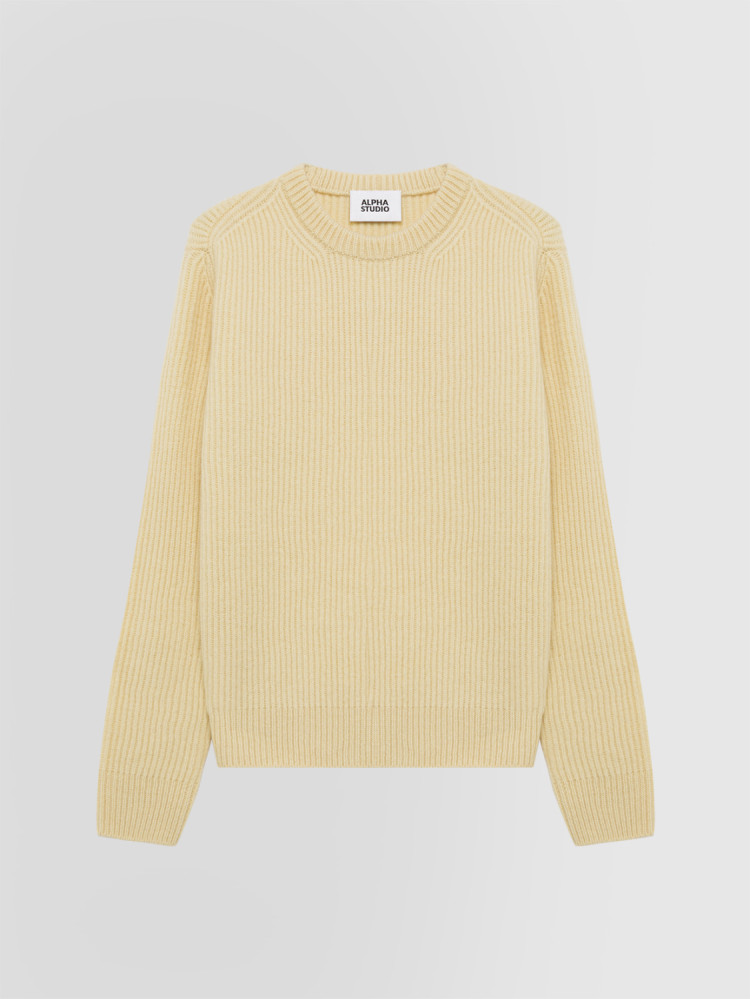 MULTI-PLY CREW NECK SWEATER IN WOOL AND CASHMERE