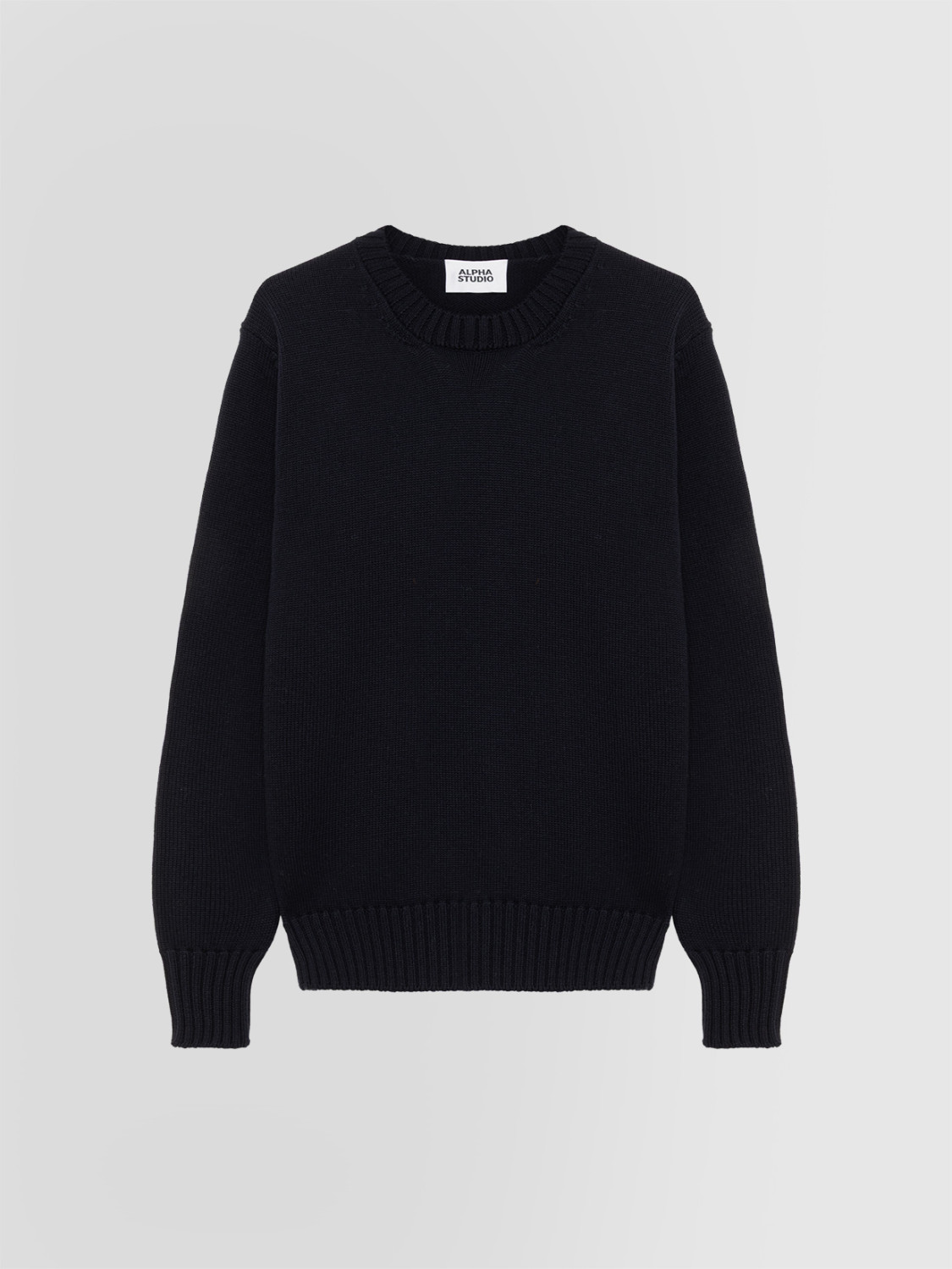 ALPHA STUDIO: MULTI-PLY CREW NECK SWEATER IN MERINO WOOL