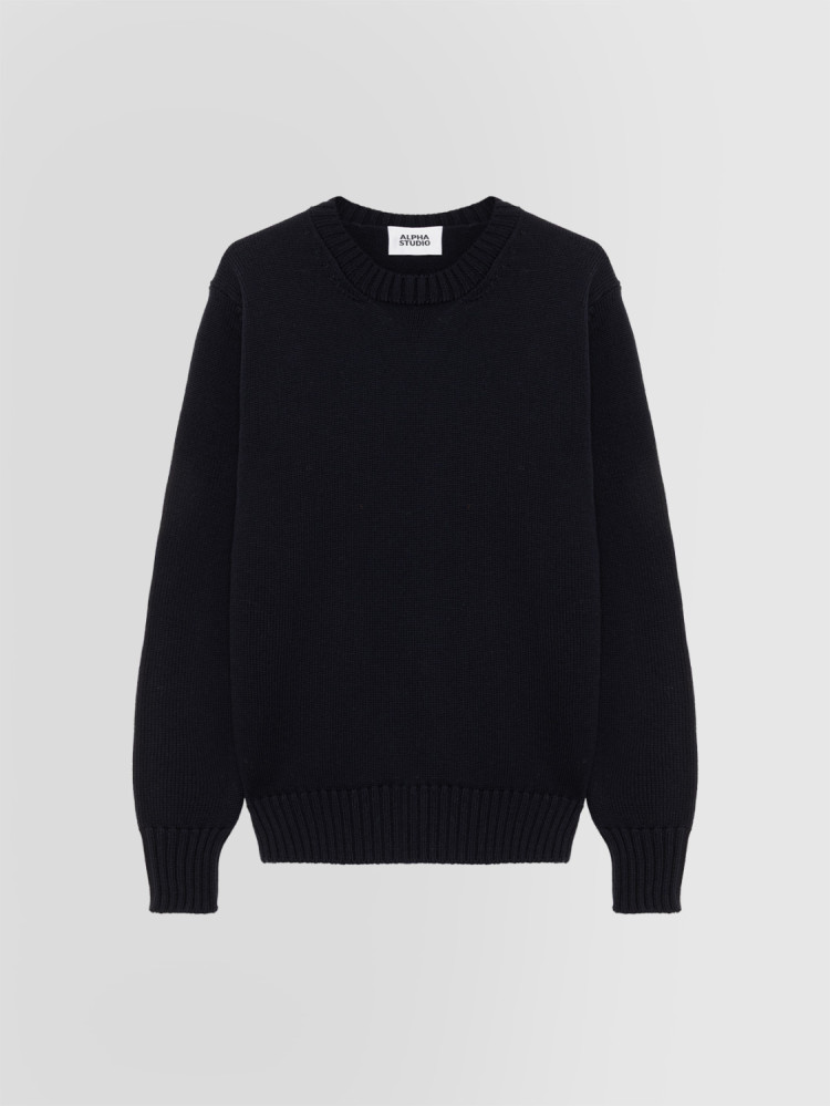 MULTI-PLY CREW NECK SWEATER IN MERINO WOOL