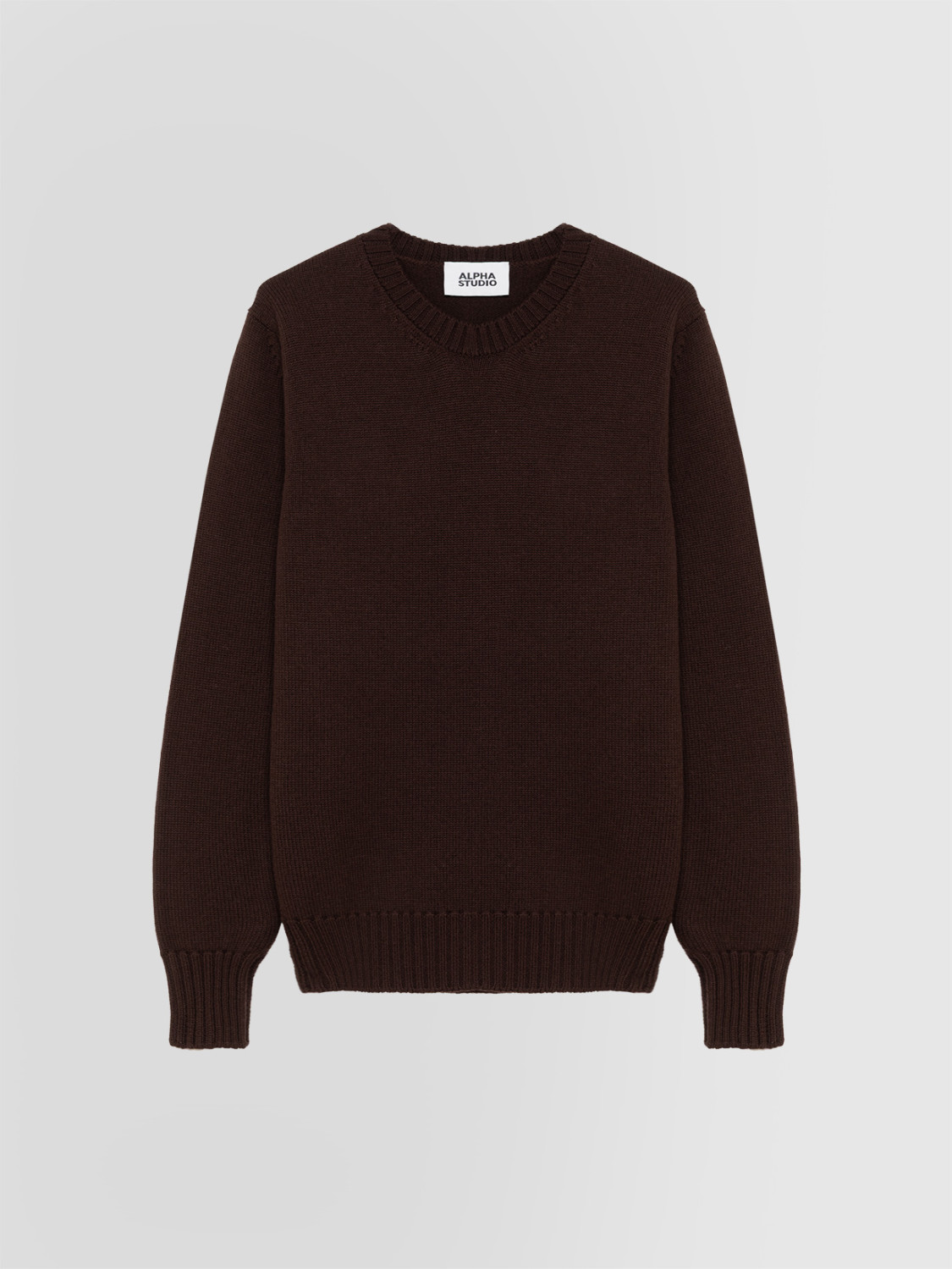 ALPHA STUDIO: MULTI-PLY CREW NECK SWEATER IN MERINO WOOL