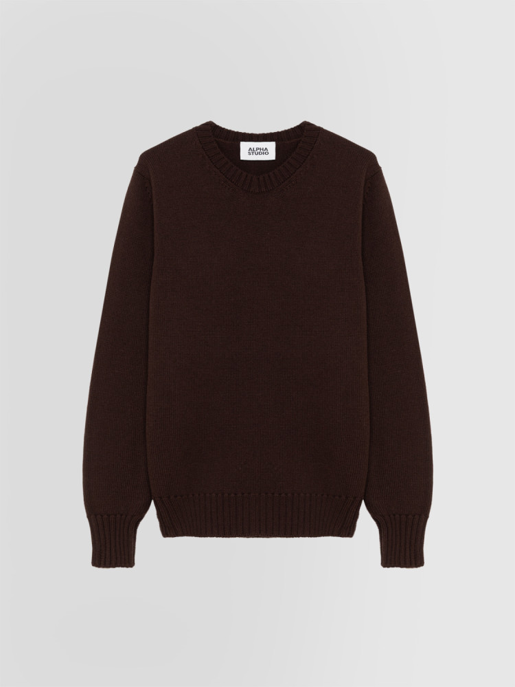 MULTI-PLY CREW NECK SWEATER IN MERINO WOOL