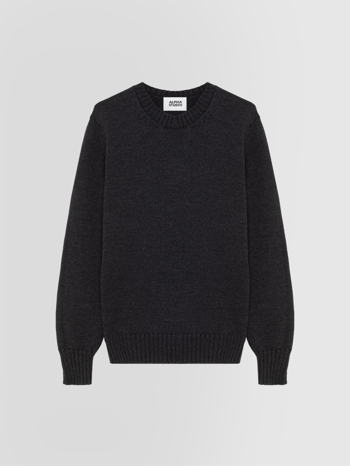 ALPHA STUDIO: MULTI-PLY CREW NECK SWEATER IN MERINO WOOL