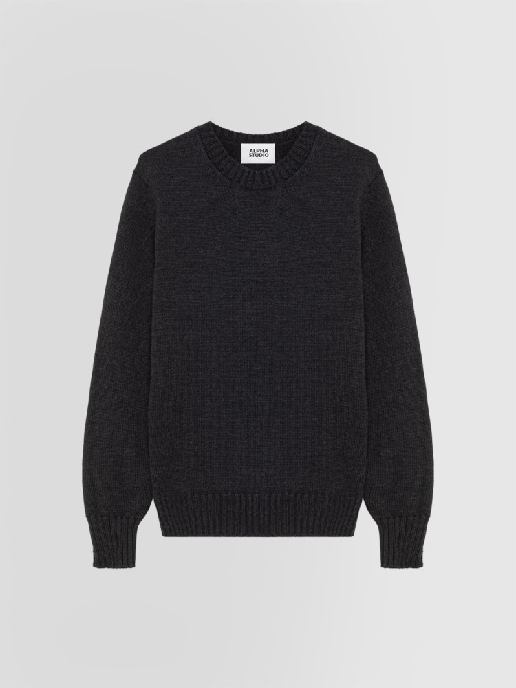 MULTI-PLY CREW NECK SWEATER IN MERINO WOOL