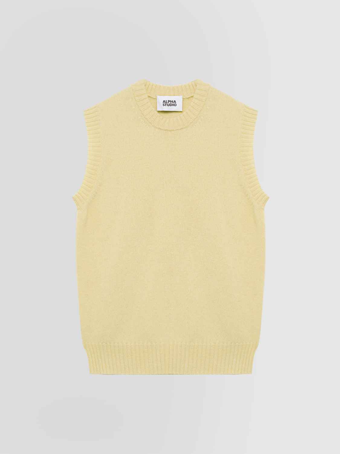 MULTI-PLY SLEEVELESS CREW NECK SWEATER IN WOOL AND CASHMERE