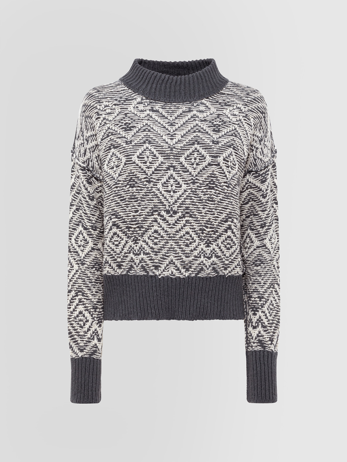 ALPHA STUDIO: REVERSE CHEVRON CREW NECK SWEATER