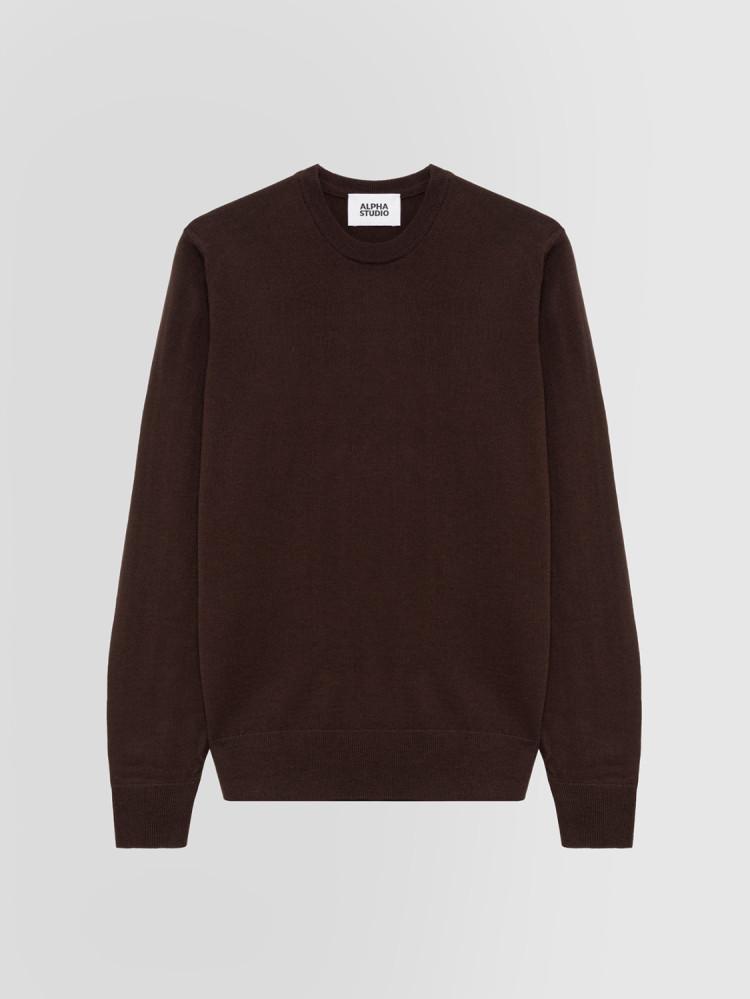 SLIM CREW NECK SWEATER IN MERINO WOOL