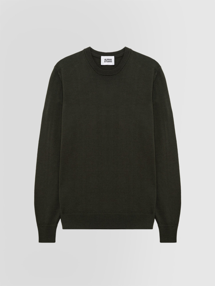 SLIM CREW NECK SWEATER IN MERINO WOOL