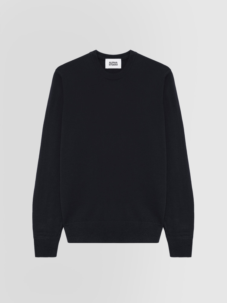 SLIM CREW NECK SWEATER IN MERINO WOOL