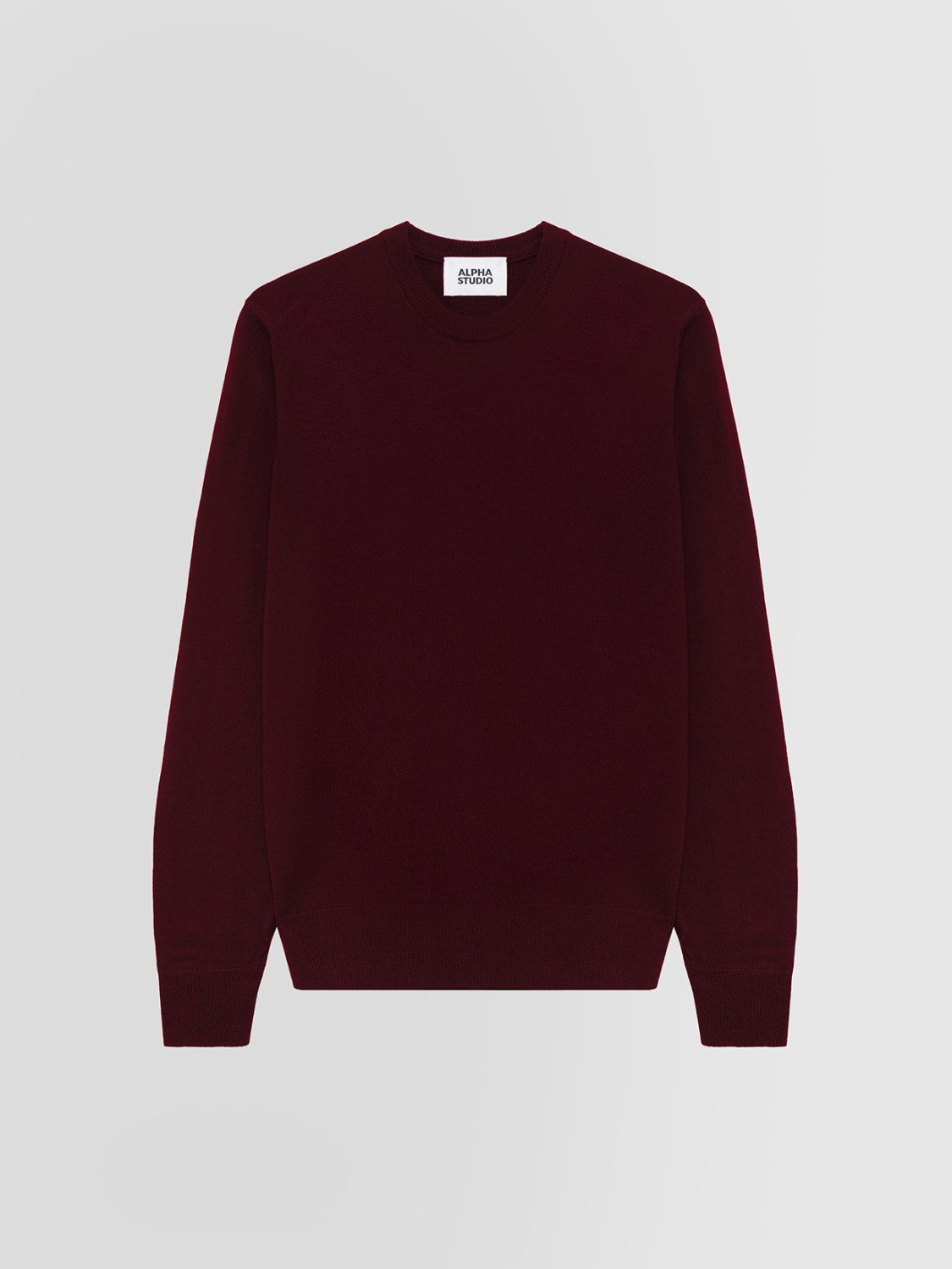 ALPHA STUDIO: SLIM CREW NECK SWEATER IN MERINO WOOL