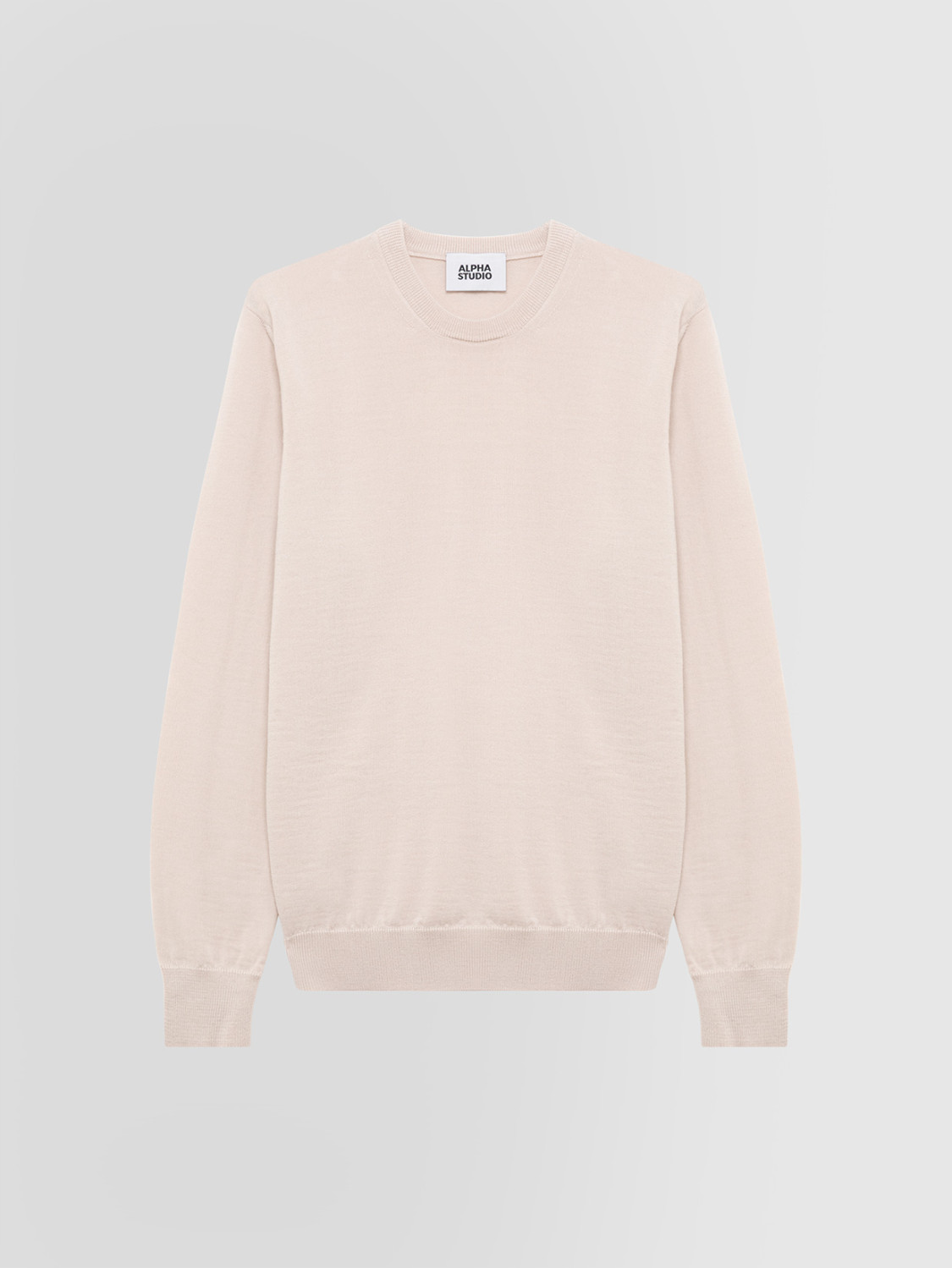 ALPHA STUDIO: SLIM CREW NECK SWEATER IN MERINO WOOL