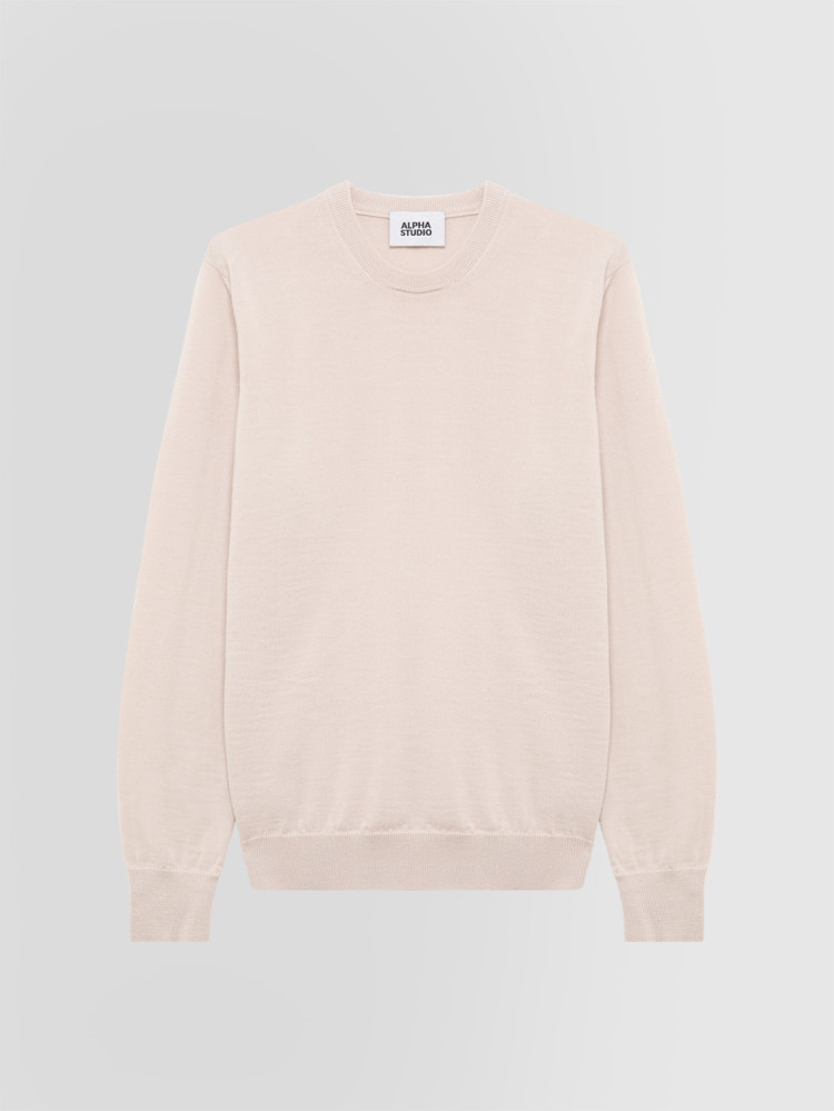 SLIM CREW NECK SWEATER IN MERINO WOOL