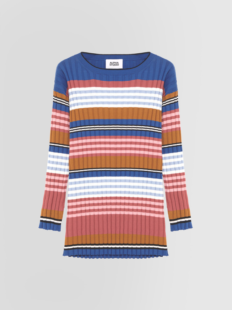 CUELLO REDONDO RAYAS MULTICOLOR