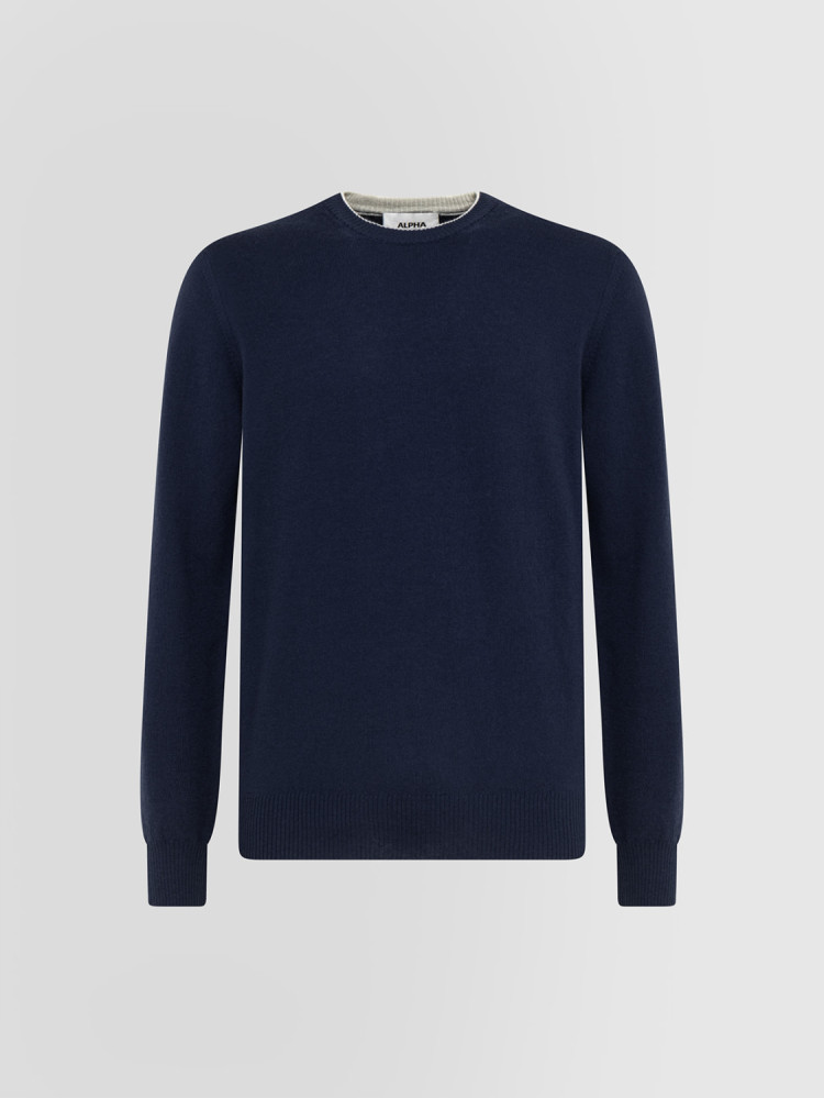 URBAN BASIC CREW NECK SWEATER IN GEELONG WOOL