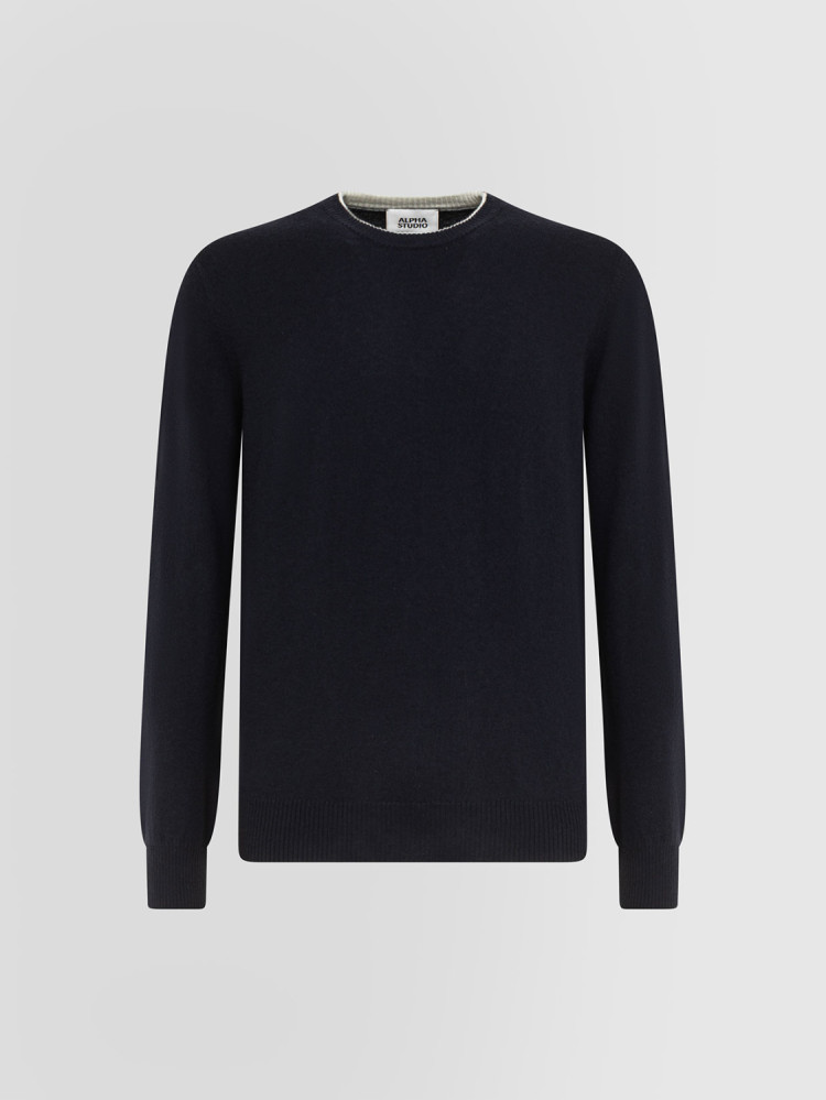 URBAN BASIC CREW NECK SWEATER IN GEELONG WOOL