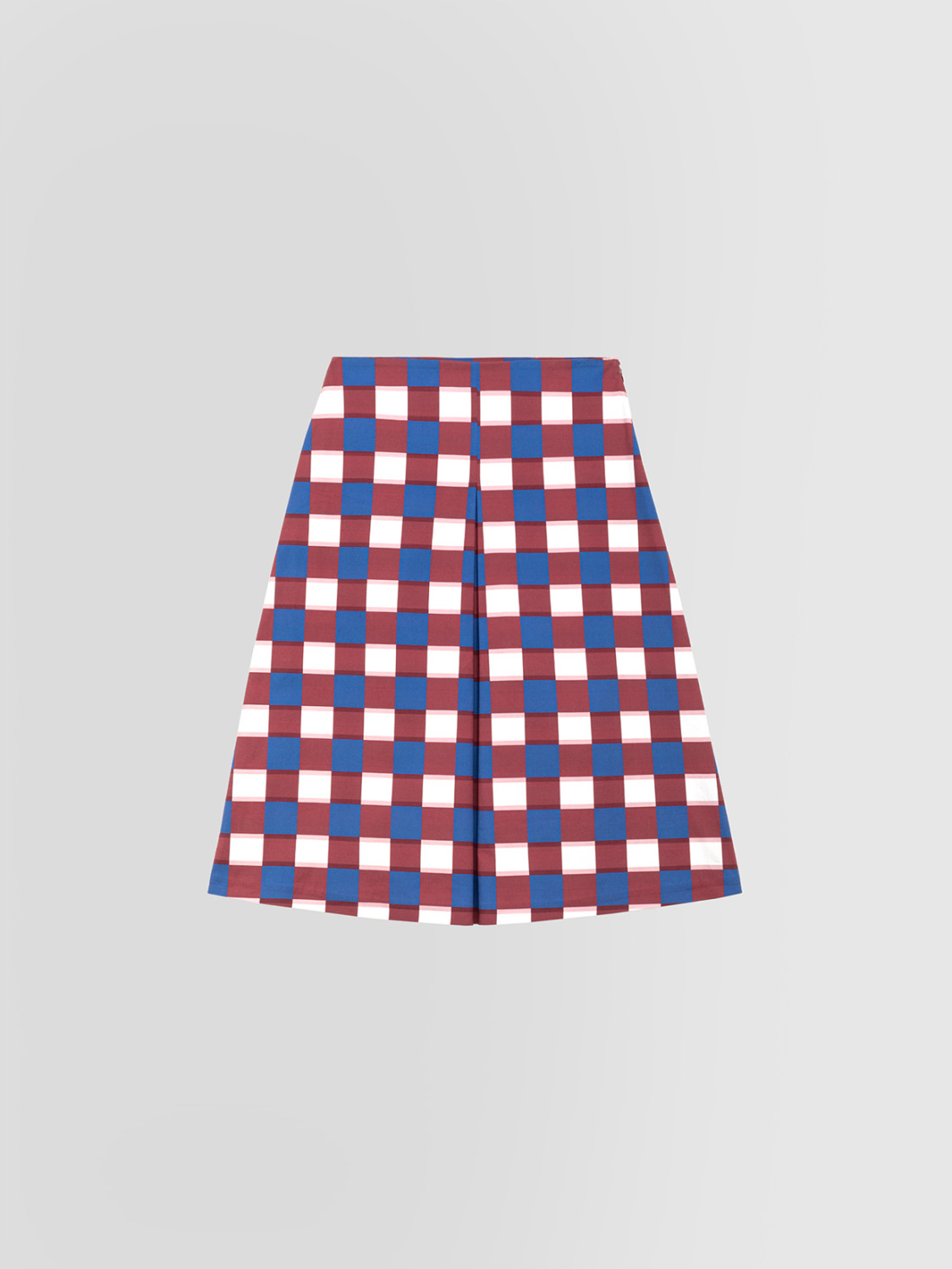 ALPHA STUDIO: A-LINE SKIRT IN CHECK POPLIN