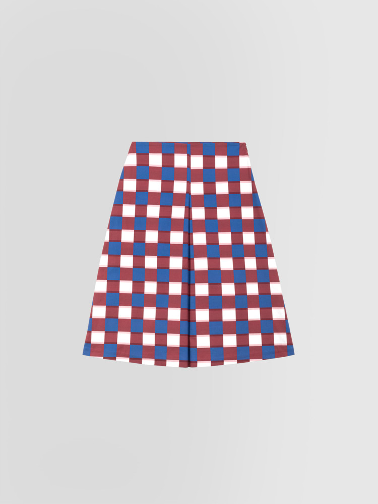 A-LINE SKIRT IN CHECK POPLIN