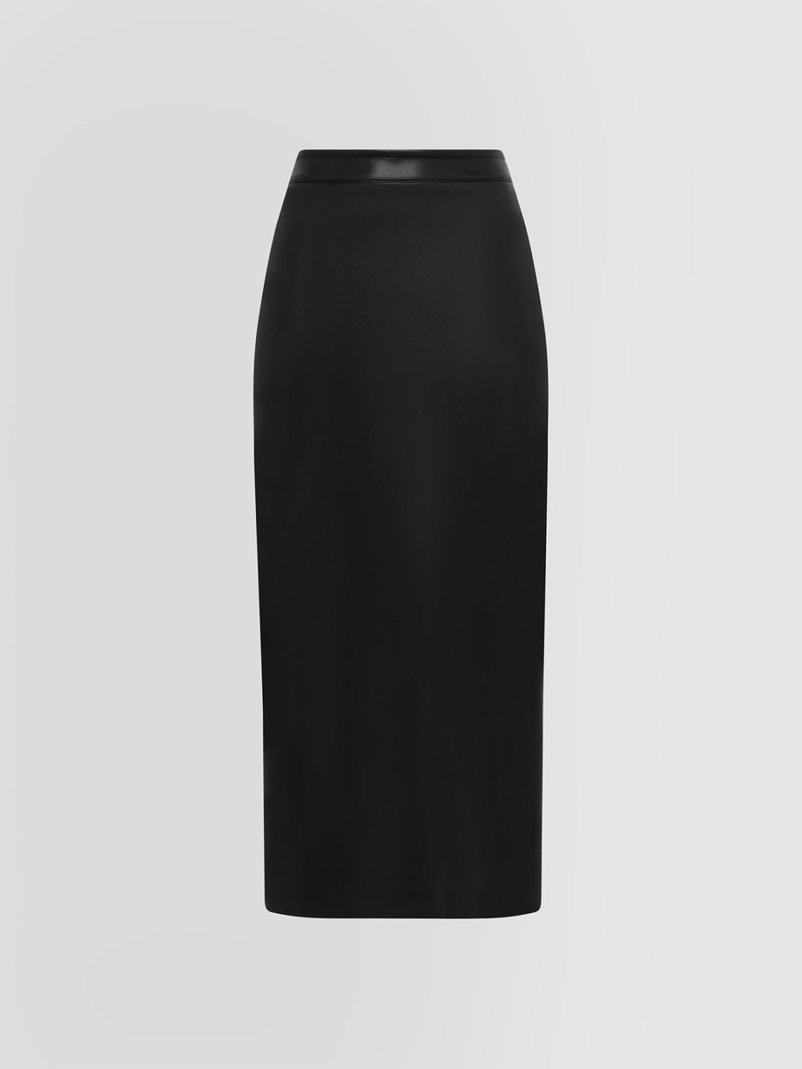 ALPHA STUDIO: JUPE MIDI EN CUIR VEGETAL