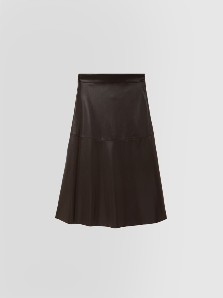 FLARED SKIRT IN ECO LEATHER