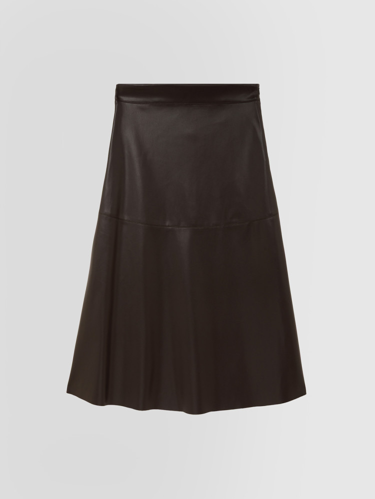 FLARED SKIRT IN ECO LEATHER
