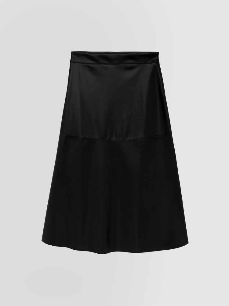 FLARED SKIRT IN ECO LEATHER