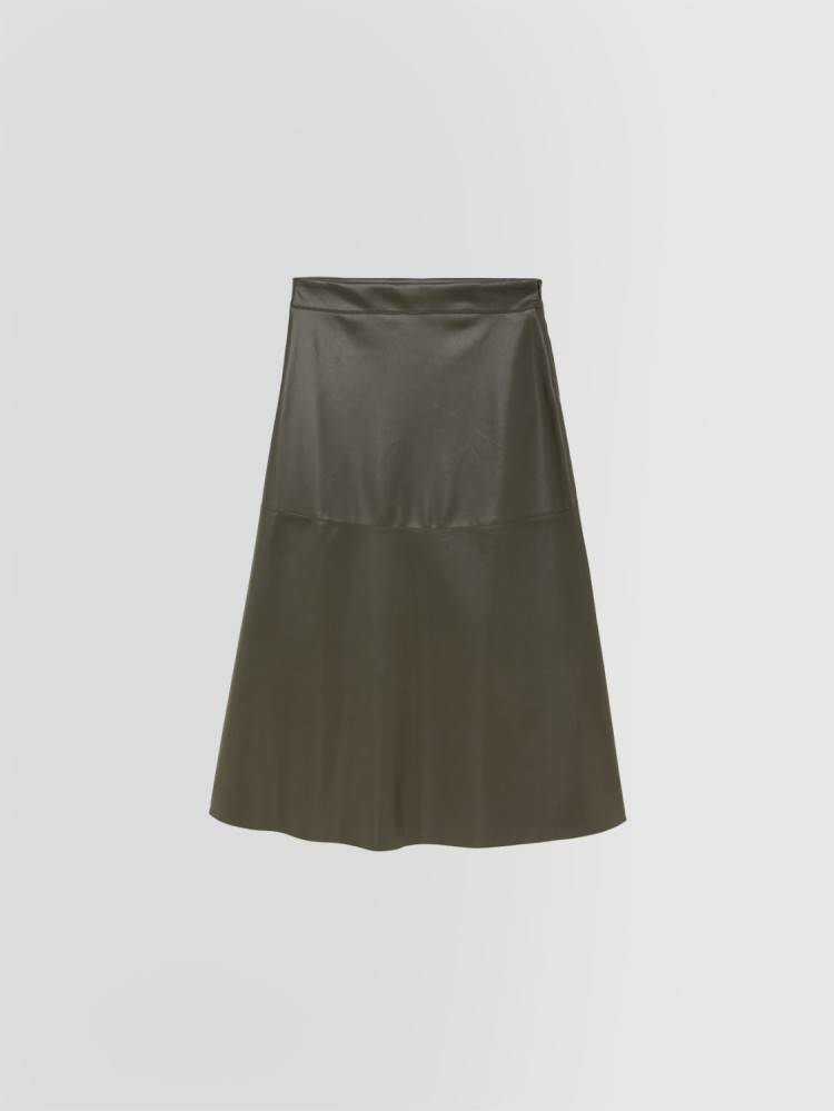 FLARED SKIRT IN ECO LEATHER