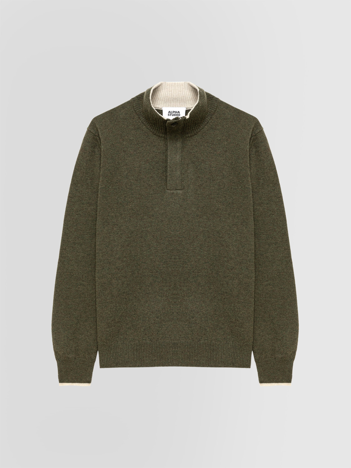 ALPHA STUDIO: JERSEY BASIC DE CUELLO PERKINS EN LANA GEELONG