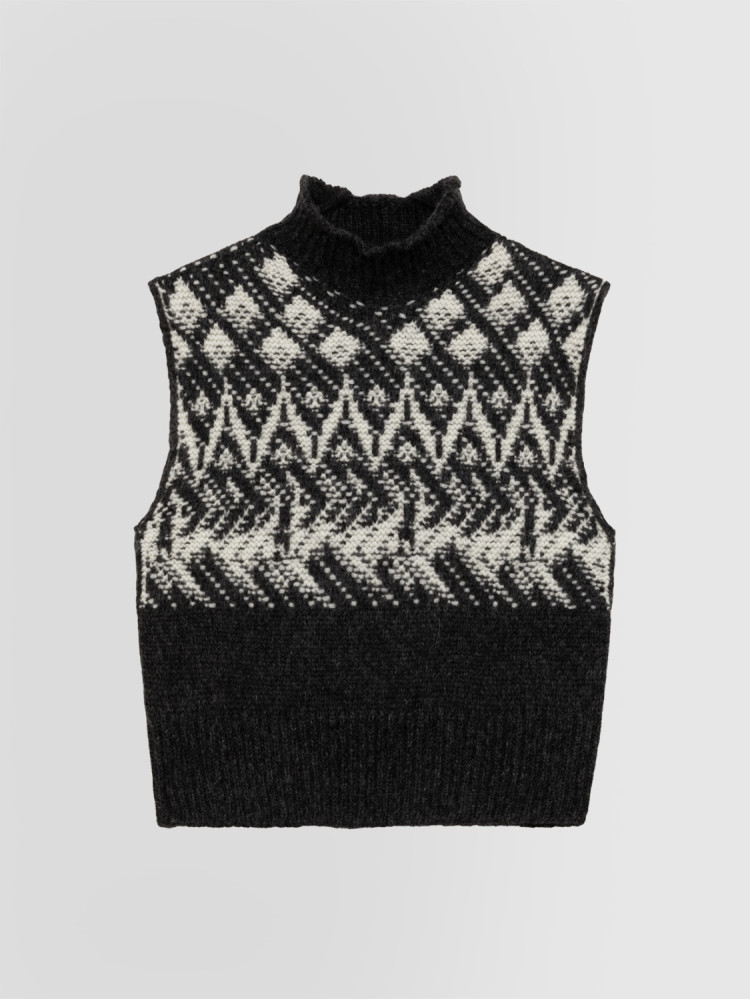 JERSEY SIN MANGAS DE CUELLO PERKINS NORUEGO JACQUARD
