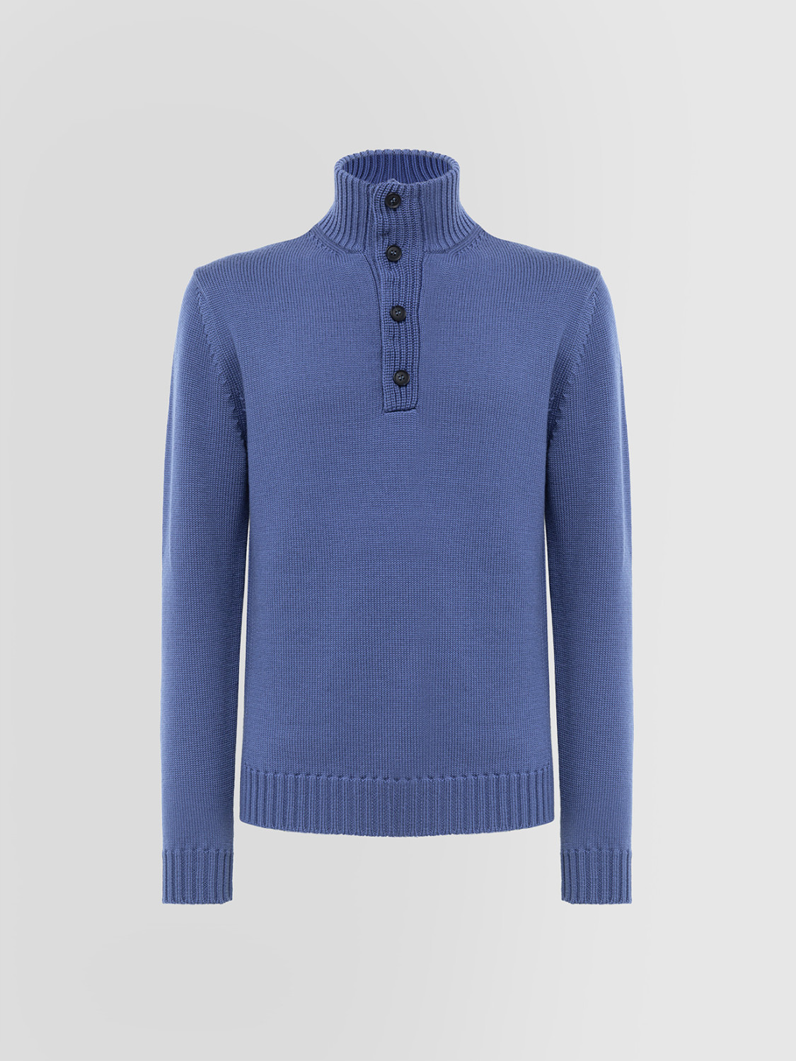 ALPHA STUDIO: URBAN GRANDAD NECK SWEATER IN MERINO WOOL
