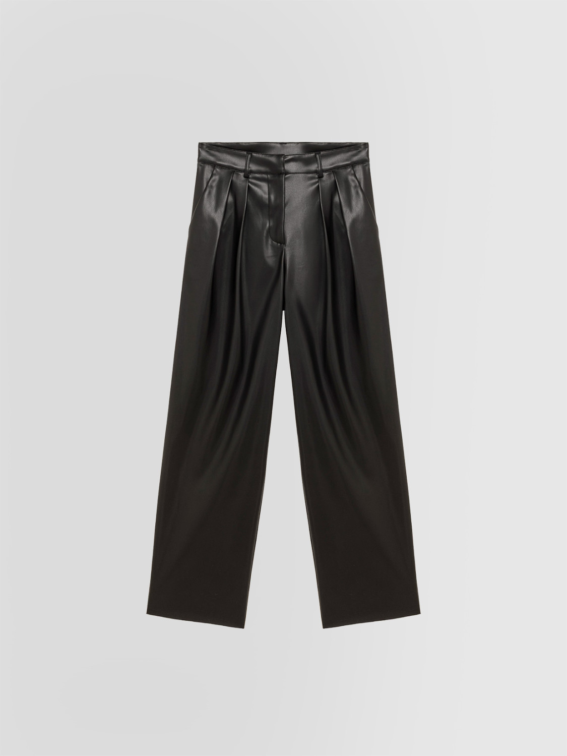 ALPHA STUDIO: PLEATED PANTS IN ECO LEATHER