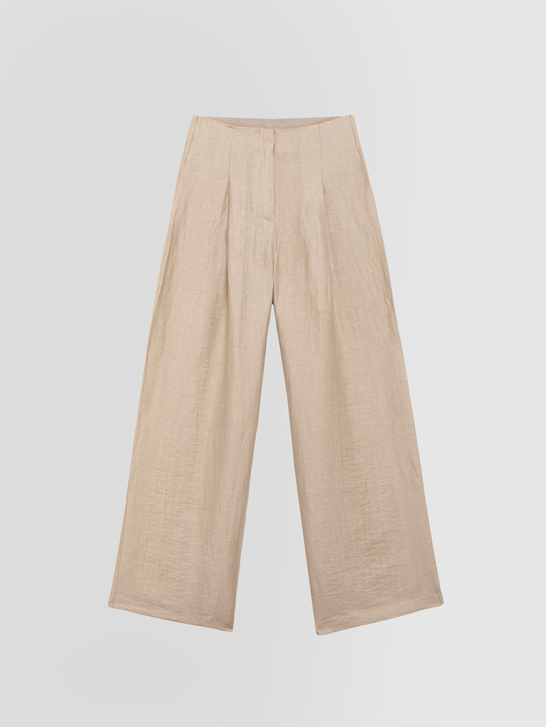 ALPHA STUDIO: LINEN PLEATED TROUSERS