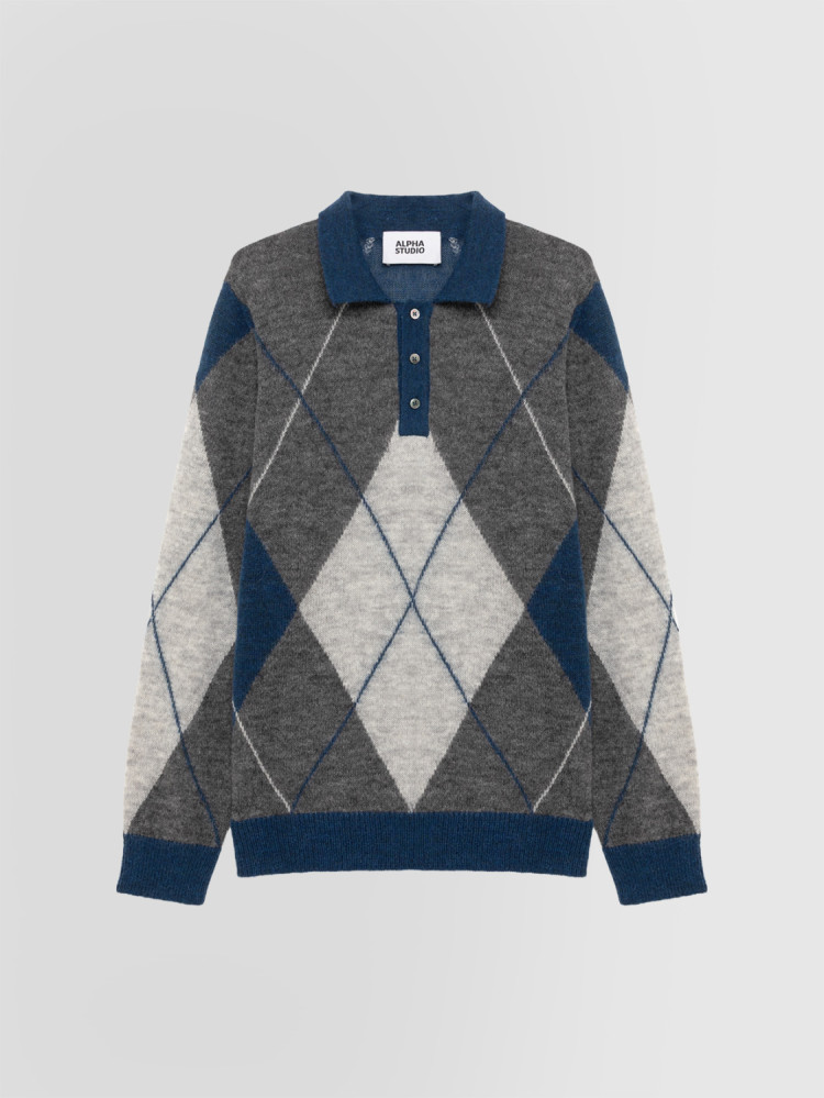 ARGYLE JACQUARD POLO SHIRT