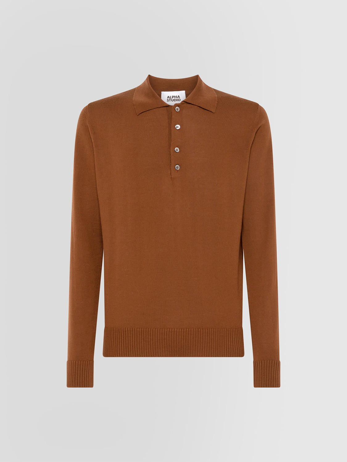 ALPHA STUDIO: BASIC POLO SHIRT IN MERINO WOOL