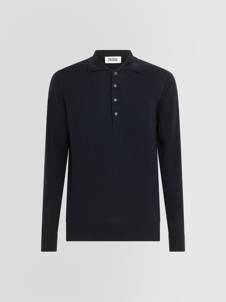 BASIC POLO SHIRT IN MERINO WOOL