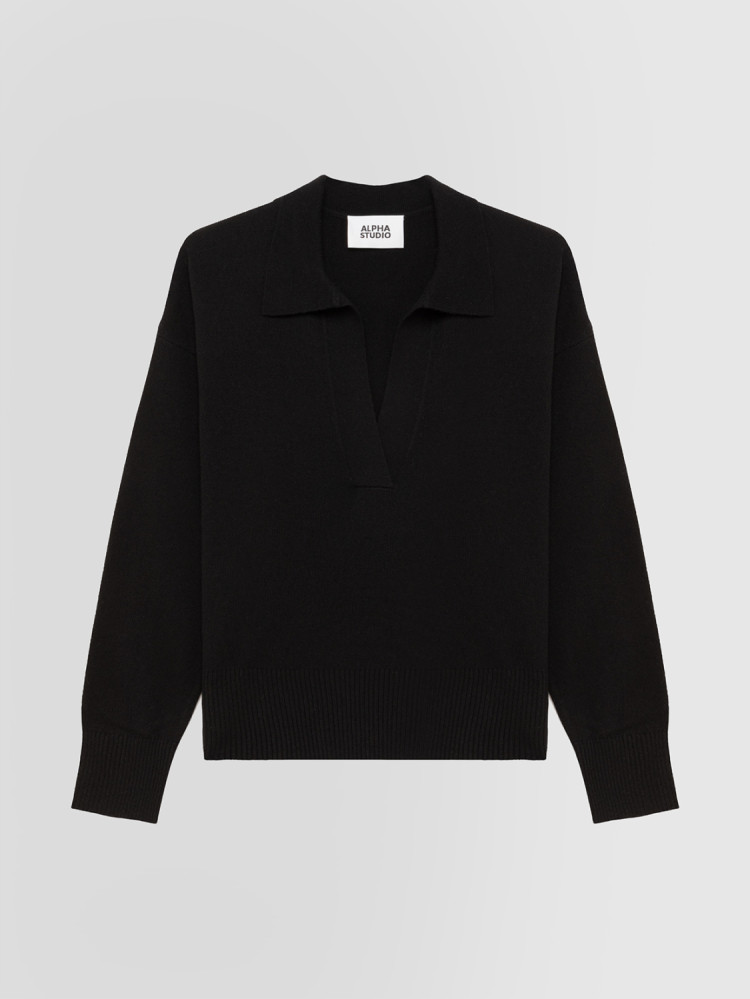 POLO SHIRT IN WOOL AND CASHMERE