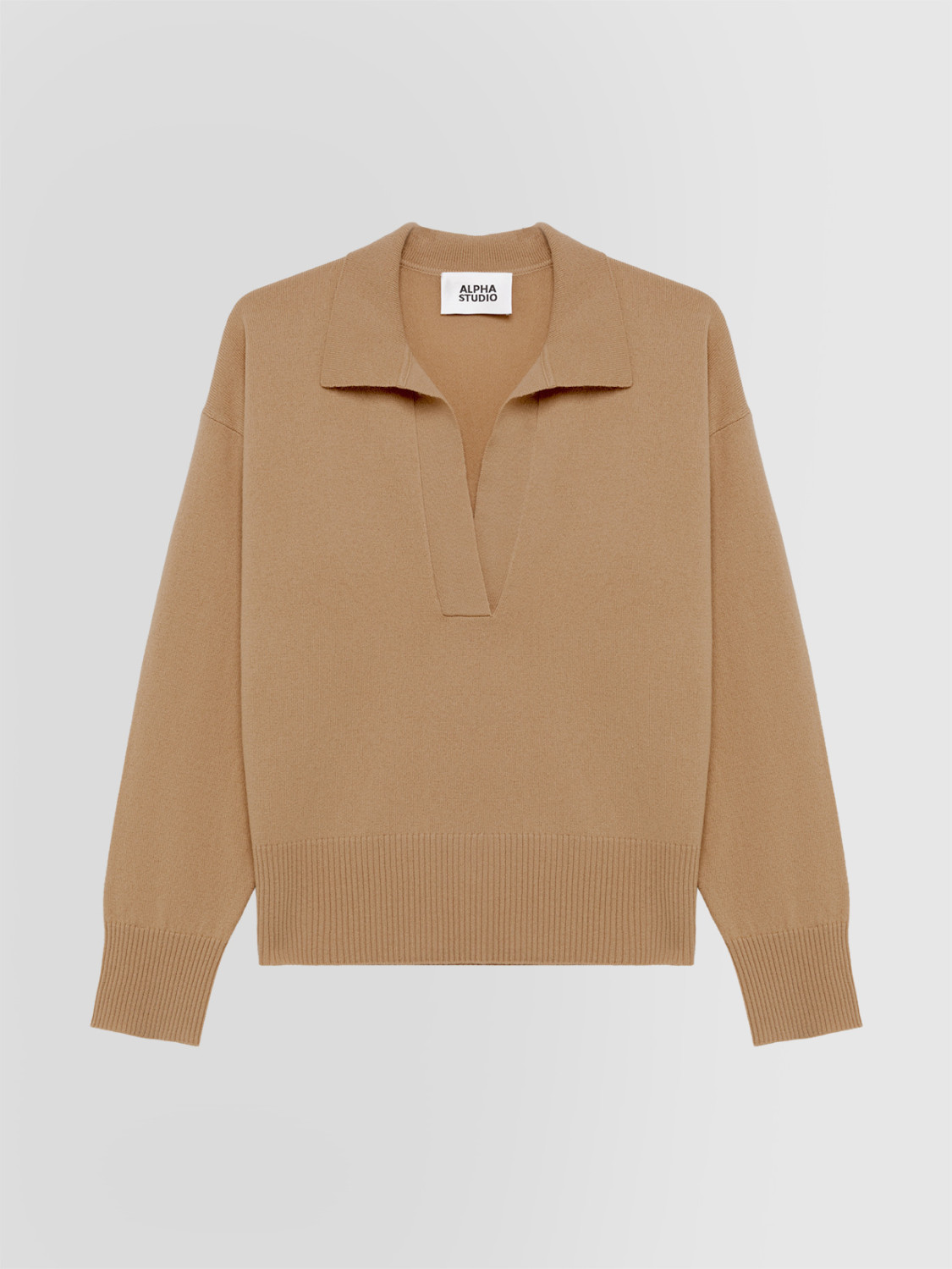 ALPHA STUDIO: POLO SHIRT IN WOOL AND CASHMERE