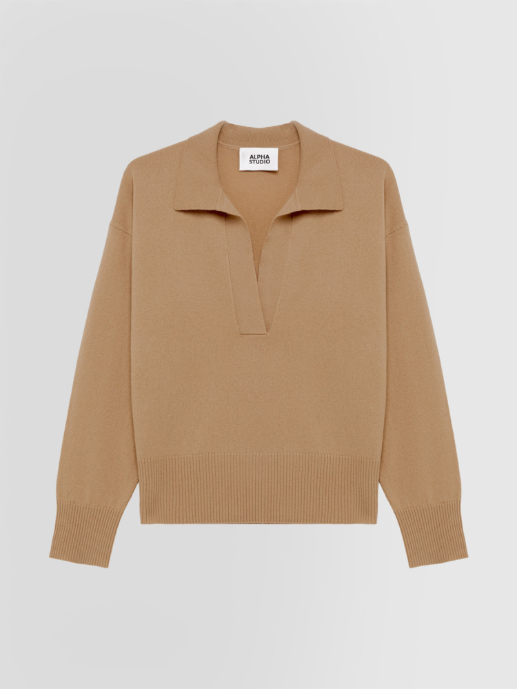 POLO SHIRT IN WOOL AND CASHMERE