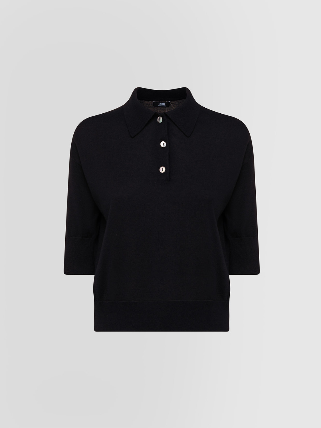ALPHA STUDIO: POLO SHIRT IN SILK AND CASHMERE