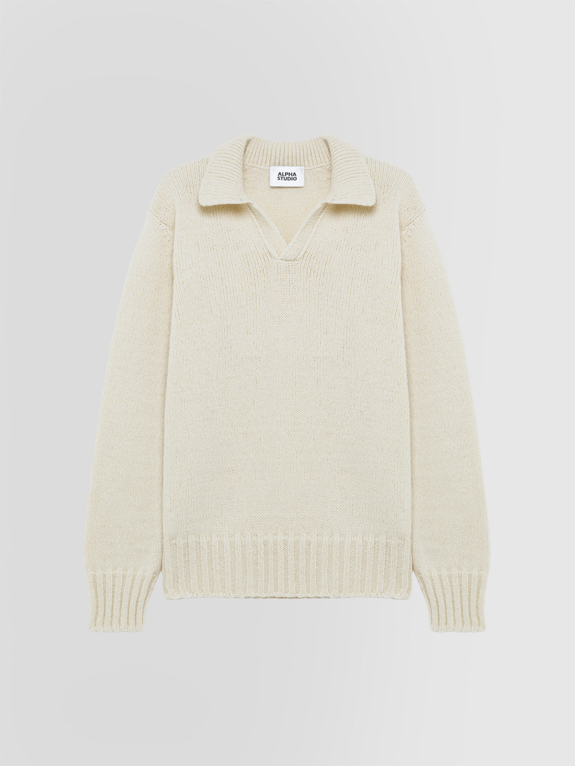 ALPHA STUDIO: POLO SKIPPER SOFT IN ALPACA