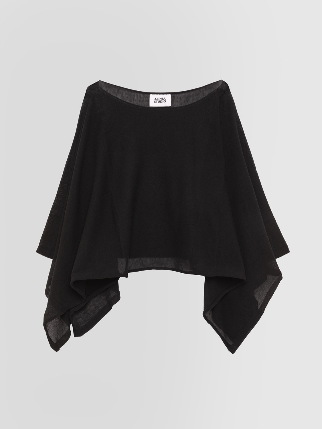 ALPHA STUDIO: PONCHO INTEGRAL CON TRANSPARENCIAS