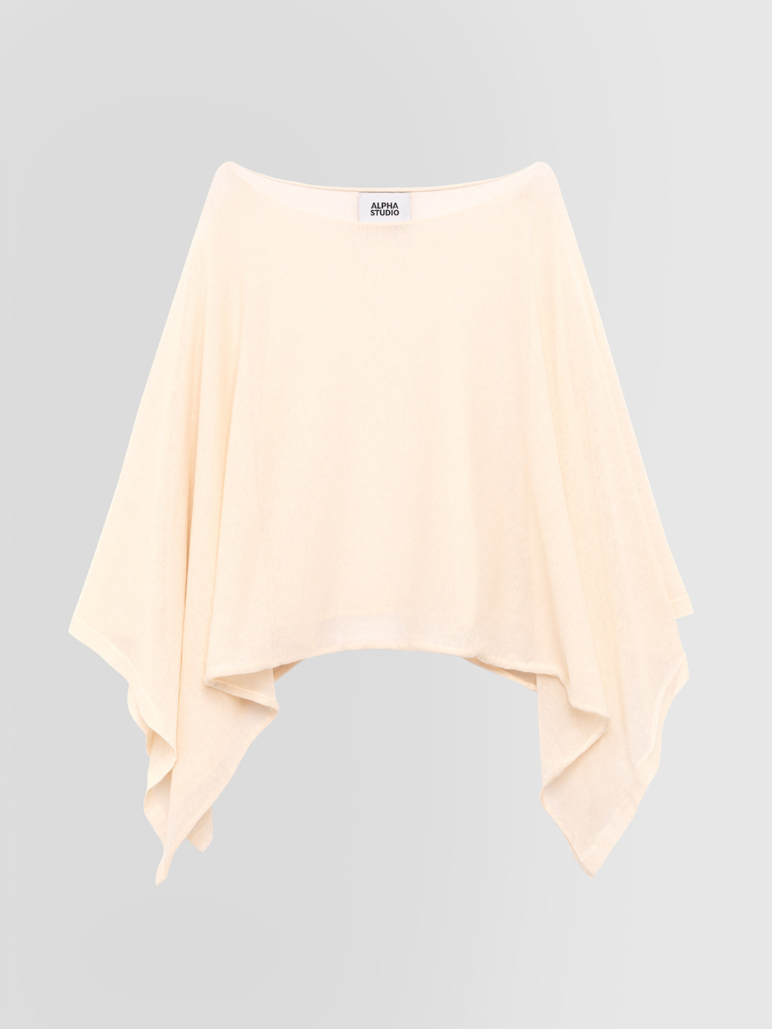 ALPHA STUDIO: PONCHO INTEGRAL CON TRANSPARENCIAS