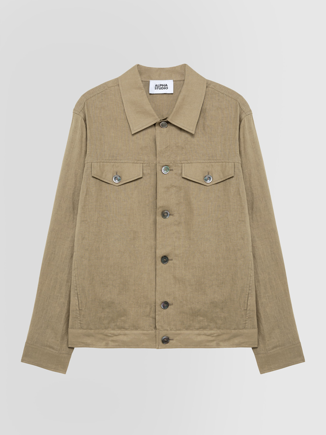 ALPHA STUDIO: LINEN BOX SHIRT
